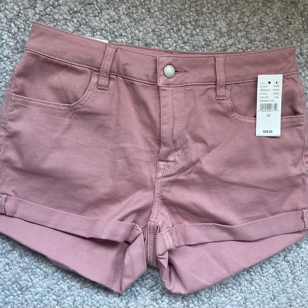 Bullhead Pink Jean Shorts with Rolled Hems